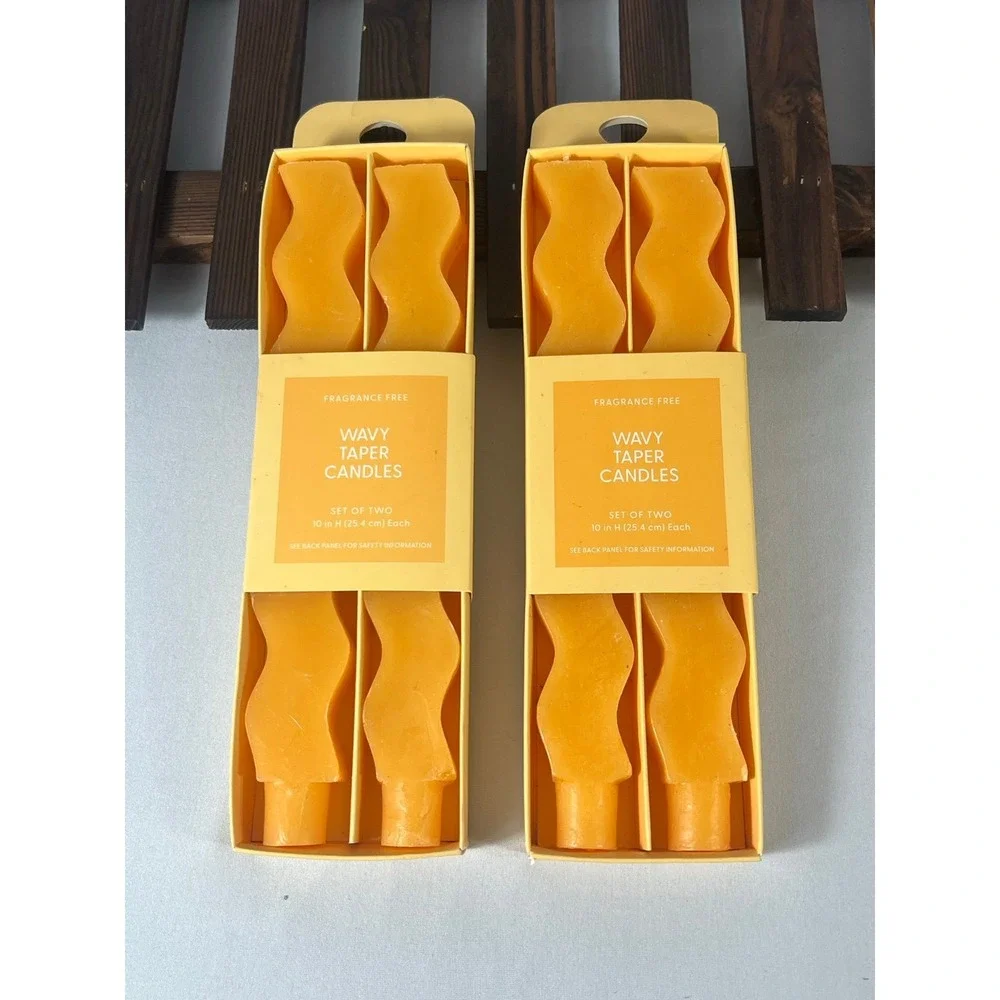 (2) pack —NEW Room‎ Essentials Wavy Taper Candles (4) total